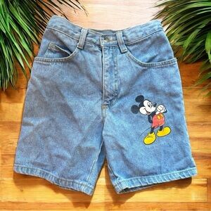 VINTAGE Mickey Mouse Girls’ Denim Shorts - Size 8